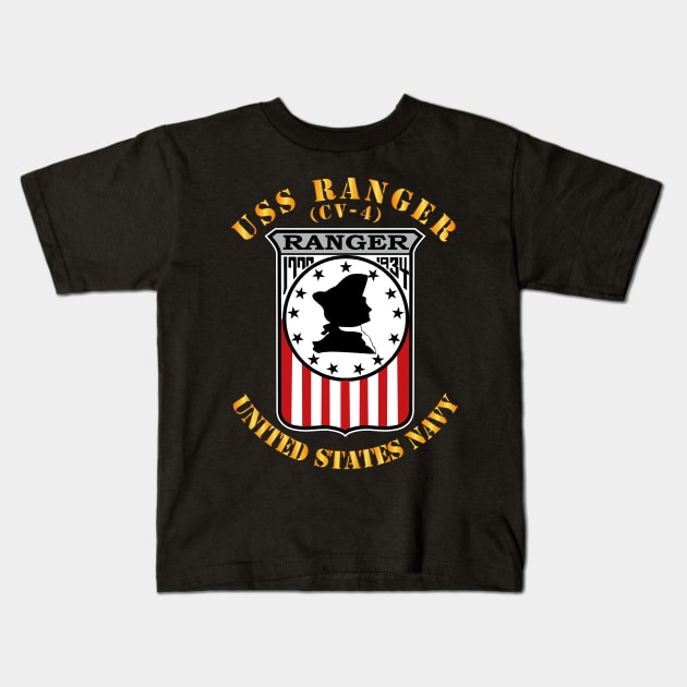 USS Ranger (CV-4) Kids T-Shirt by twix123844